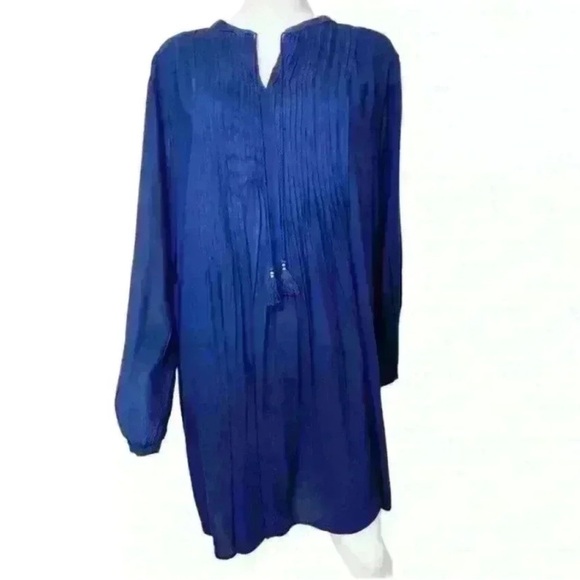 Old Navy Dresses & Skirts - Old Navy Womens Dress Size XL Navy Blue Pleated Front Lined Long Sleeve